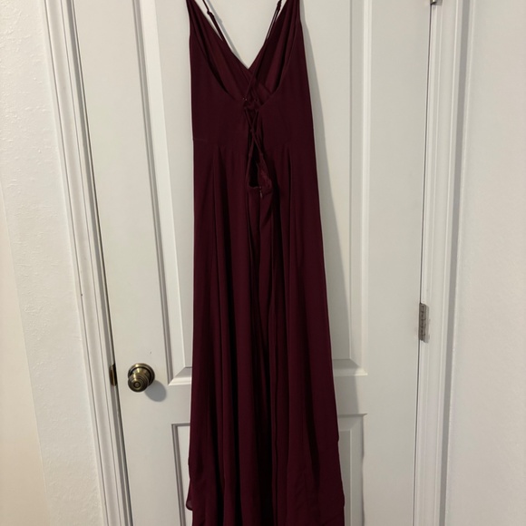 Lulu's Wine Ruffle Dress - Picture 12 of 14